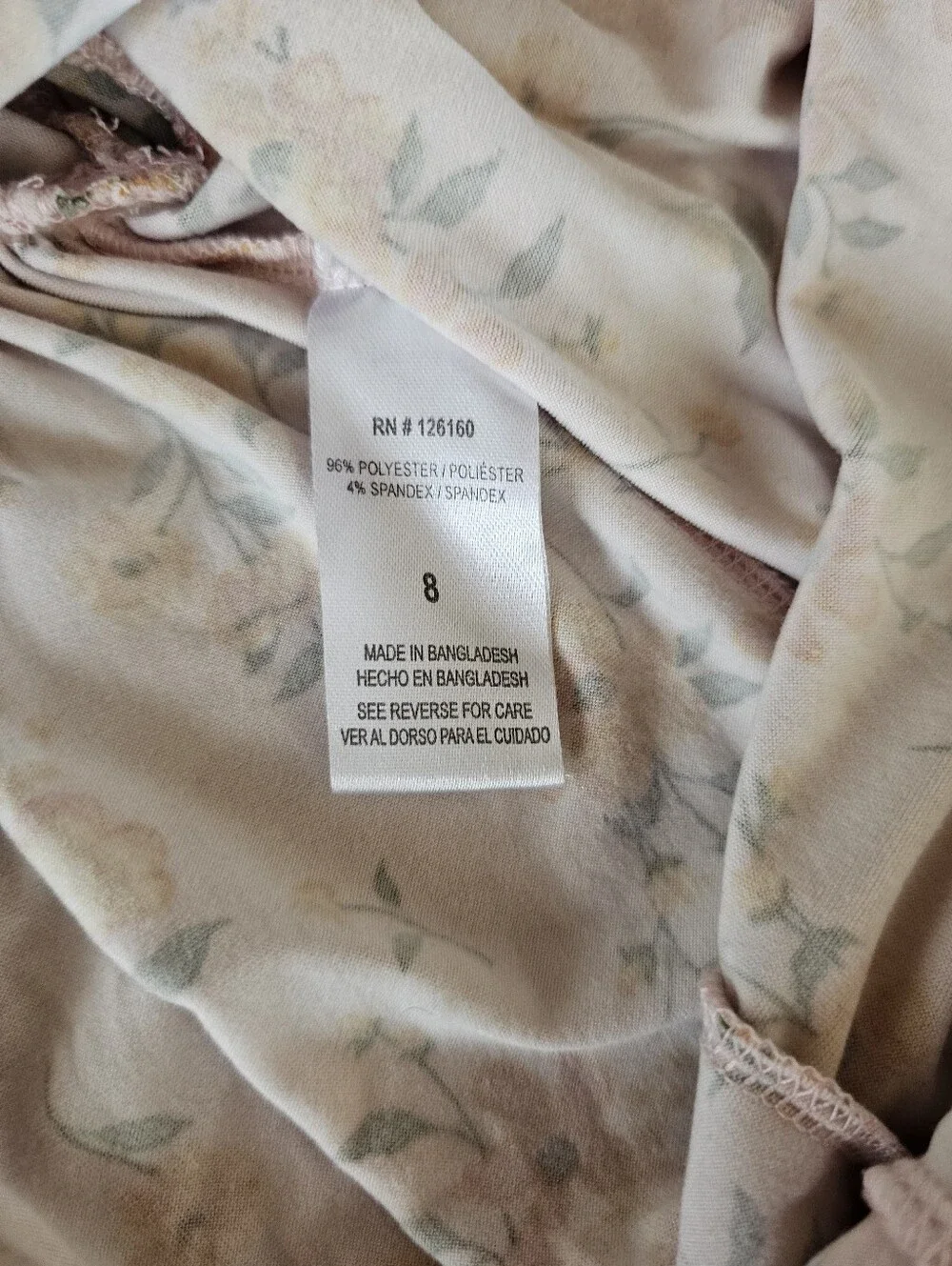 Girls Rule Peach Floral Short Sleeve Summer Dress Size 8 Knee Length Casual EUC